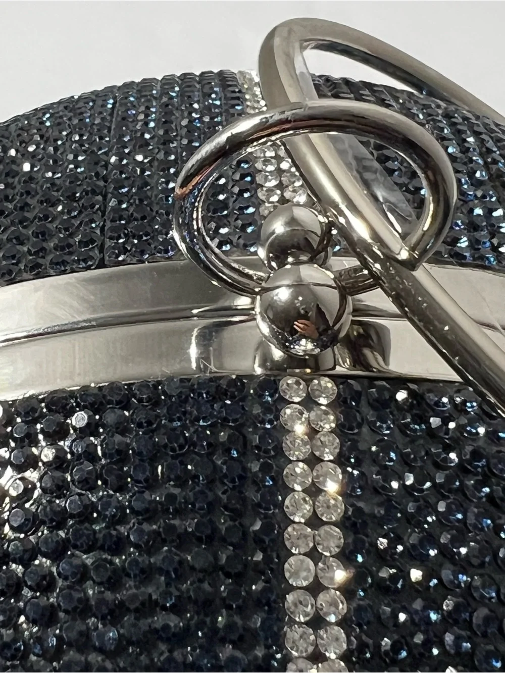 NBA LA Clippers Rhinestone Basketball Round Clutch Purse Evening Bag Blue Silver
